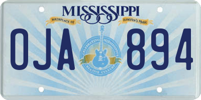 MS license plate OJA894