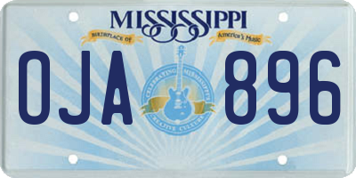 MS license plate OJA896