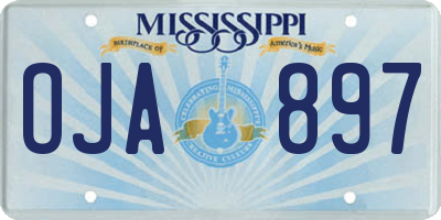 MS license plate OJA897