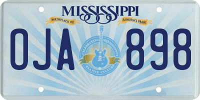 MS license plate OJA898
