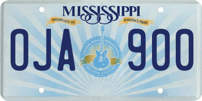 MS license plate OJA900