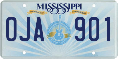 MS license plate OJA901