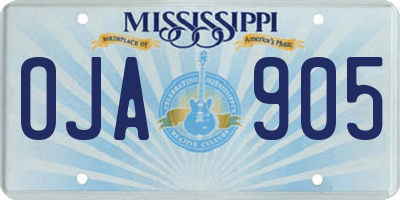 MS license plate OJA905