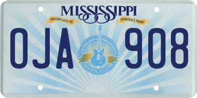 MS license plate OJA908