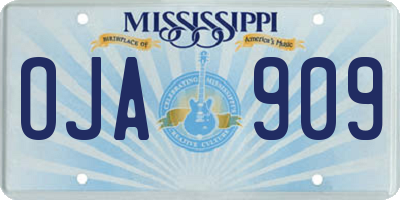 MS license plate OJA909