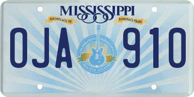 MS license plate OJA910