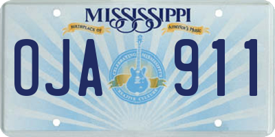 MS license plate OJA911