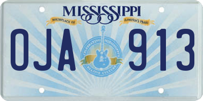 MS license plate OJA913