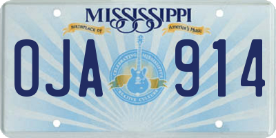 MS license plate OJA914