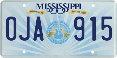 MS license plate OJA915