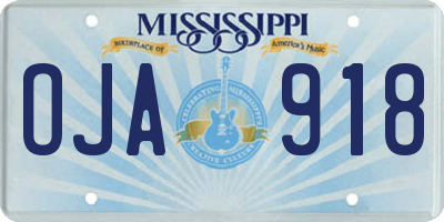MS license plate OJA918