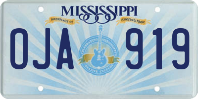 MS license plate OJA919