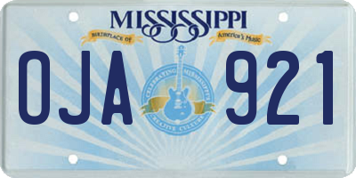 MS license plate OJA921