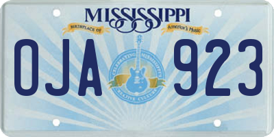 MS license plate OJA923