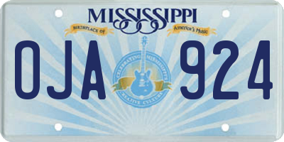 MS license plate OJA924