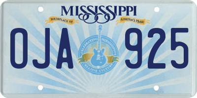 MS license plate OJA925