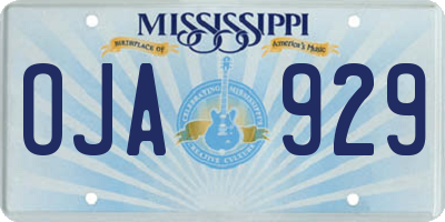 MS license plate OJA929