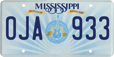 MS license plate OJA933