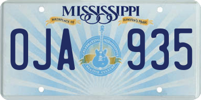 MS license plate OJA935