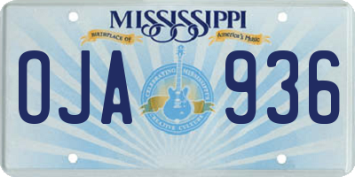 MS license plate OJA936