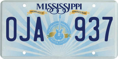 MS license plate OJA937