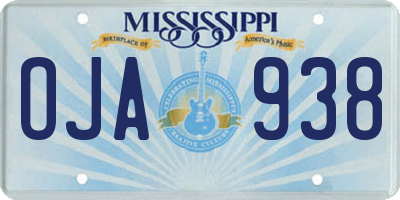 MS license plate OJA938