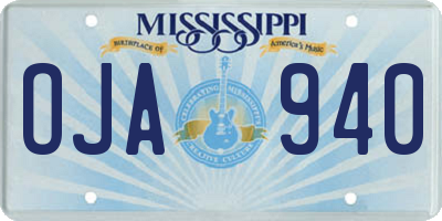MS license plate OJA940