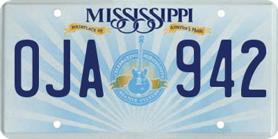 MS license plate OJA942
