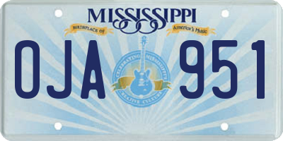 MS license plate OJA951