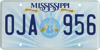 MS license plate OJA956