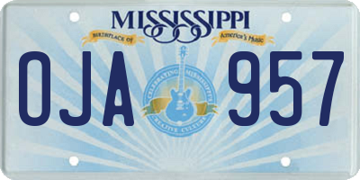 MS license plate OJA957