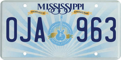 MS license plate OJA963
