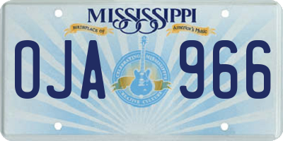 MS license plate OJA966
