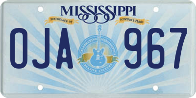 MS license plate OJA967