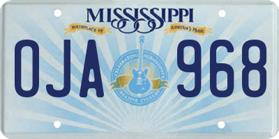 MS license plate OJA968