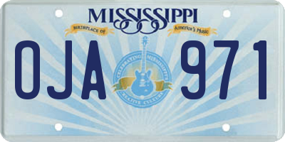 MS license plate OJA971