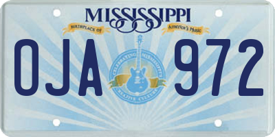 MS license plate OJA972