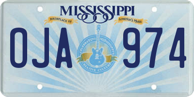 MS license plate OJA974