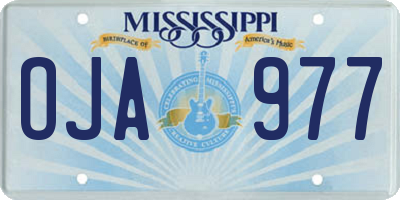 MS license plate OJA977