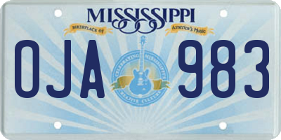 MS license plate OJA983