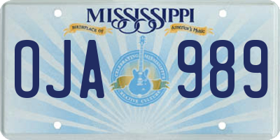 MS license plate OJA989