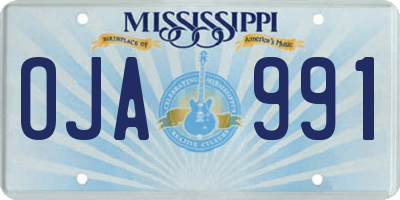 MS license plate OJA991