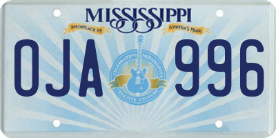 MS license plate OJA996