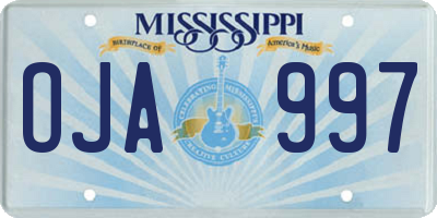 MS license plate OJA997
