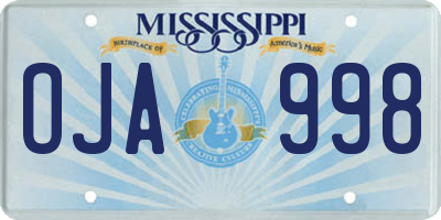 MS license plate OJA998