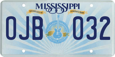 MS license plate OJB032