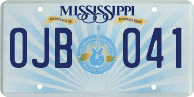 MS license plate OJB041