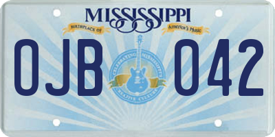 MS license plate OJB042
