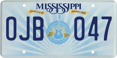 MS license plate OJB047