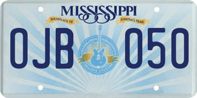 MS license plate OJB050